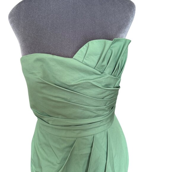 J. Crew Green Strapless Pleated Mini Dress Size 4 Womens Cocktail Party Attire - Picture 2 of 5